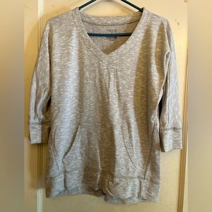 Sonoma Life + Style Grey Pullover Top with Pocket Size Medium.
